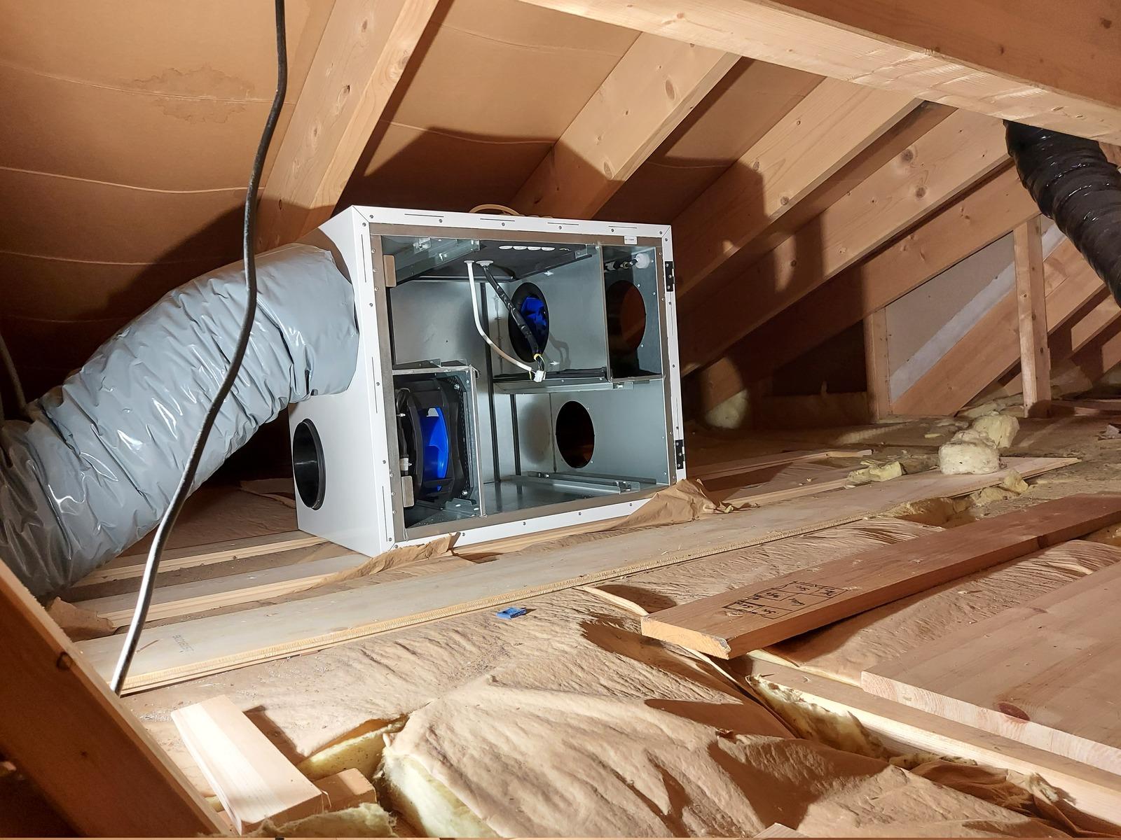 Balansert ventilasjon installert i gammelt hus
